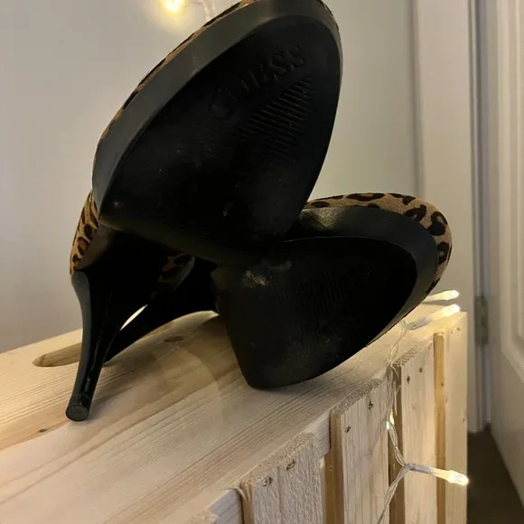 Pony hair leopard print platform heels - Picture 8 of 8